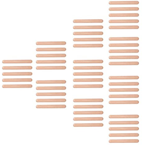 50 Stück Schrankschublade Rund, Tourillons Ersatz Kallax Geriffelte Holz-Bastelstifte Stangen (M6 * 50 (50 Stück))