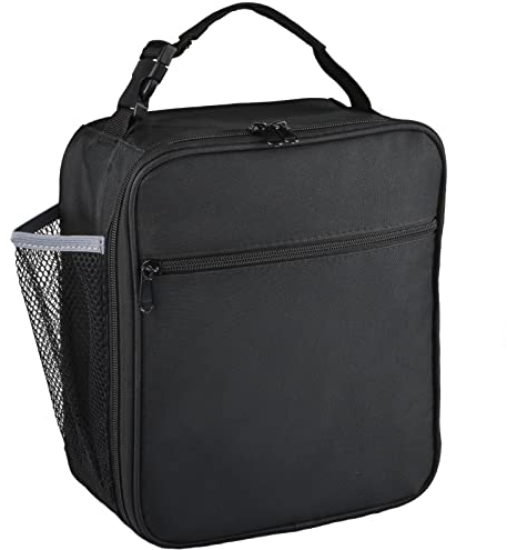 IWTTWY Insulated Lunch Bag Camo Cooler Bag Portable Carrying Lunch Box Bag for Boys Girls Women Men to School Office Outdoor (Black)