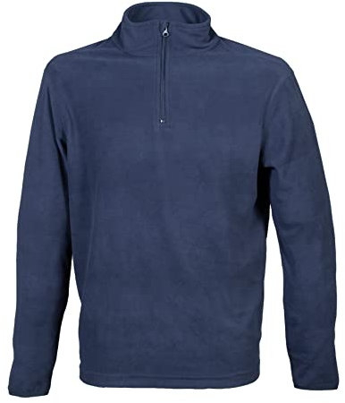 CHEMAGLIETTE! Felpa Pile Mezza Zip Uomo - Felpe da Lavoro Micropile Poliestere, Maglia Tuta Felpata Invernale Maglie Senza Cappuccio Tinta Unita, Modello LIO