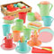 JQLM 37PCS Tea Set for Toddlers，Kitchen Set for Kids Pretend Play Kitchen Accessories Toys for Boys Girls 3+ Year Old，Afternoon Tea Party Set with Storage Basket, Christmas Toy Gifts for Toddlers