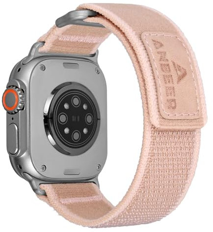 Anbeer Nylon Cinturino Compatibile con Apple Watch 49mm 45mm 44mm 42mm, Nylon Regolabile Sportivo Ricambio Strap per iWatch Ultra 2 Ultra Series 9 8 7 SE 6 5 4 3 2 1