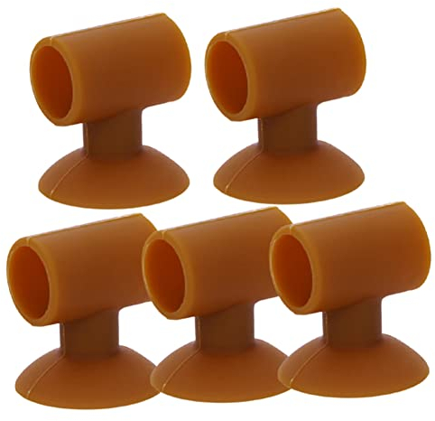 Türkeilstopper, Türstopper, Türstopper, Türstopper, Wandschutz, Saugnapf-Typ, Silikon-Türgriff, Silent Bumper, 5 Stück-Rosa (Color : Brown)