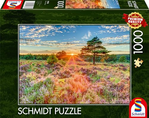 Schmidt Spiele 59768 Heide im Sonnenuntergang, 1000 Teile Puzzle