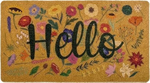 CaySep Spring Welcome Door Mat with Non-Slip Backing Flower Seasonal Door Mat for Outdoor Farmhouse Door Mat Decoration 17 x 29 Inch