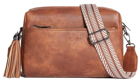 CUZVGO Umhängetasche Damen, Crossbody Bag Verstellbarer Breiter Gurt, Veganes Leder, Handtasche, Damen Klein Moderne Schultertaschen mit Abnehmbarem Schultergurt und 5 Kartenfächern