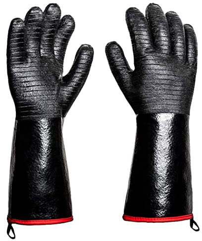 Gants de Barbecue, Gants Longs et résistants au feu, résistants à l'huile et à l'eau, pour Le Barbecue (Moyen 17,7)