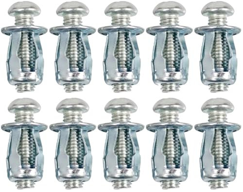 Hollow Metal Cavity Anchors, 10Pcs M6 Extra Short Hollow Wall Anchors Hollow Door Fixings for 0-5mm Door Wall Aluminium Sheet Iron Sheet Wooden Board (25mm)