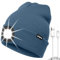 ATNKE LED Mütze mit Licht, USB Typ C Wiederaufladbare 4 LED Beleuchtete Laufmütze Extrem Heller Lampe Winter Warme Stricken Mütze für Herren und Damen Geschenke/Shadow Blue