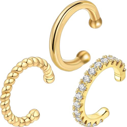 3pcs Gold Plated Ear Cuffs For Women Ear Cuff No Piercing Ear Cuff - Non Piercing Earrings Clip On Earrings Ear Cuffs For Women Non Piercing Ear Rings Gold