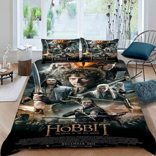 LORDOS Bettwäsche 220x240 – Der Herr der Ringe – Set of Bettbezug 220 x 240 cm and 2 Pillowcase 80 x 80 cm, Microfibre, Extra Soft, Breathable and Washable