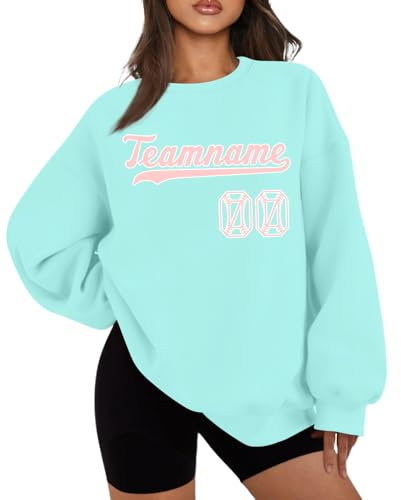 Individuelle Baseball Hoodies Gestalten Sie Ihre Eigenen Hoodies Personalisierte Baseball Pullover Sweatshirts mit Tasche Benutzerdefinierte Name/Teamname/Number Hoodies für Männer Frauen,Light Blue