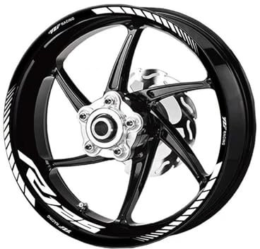 JAYWIS Motorradaufkleber 17-Zoll-Felgenaufkleber Für Motorräder, Reflektierende Radnabenaufkleber, Aufkleber-Set Für Y&amaha YZF R125 YZFR125 YZF-R125 Felgenrandaufkleber(Farbe 8)