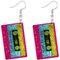 Ohrringe Kassette, Vintage Neon Ohrringe Damen, Lustige Ohrringe Fasching Acryl Kassetten Hängeohrringe Retro Earrings für 70er 80er 90er Jahre Karneval Party Accessoires (D)