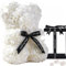 SOUTH AREA Orsetto di peluche con rose artificiali, fatto a mano, regalo romantico per San Valentino, anniversari, compleanni, festa della mamma e matrimoni, decorazione elegante (Bianco, XXL)