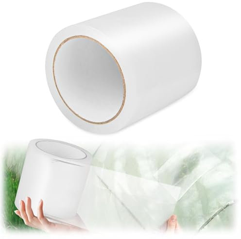 Emwel Greenhouse Repair Tape – Heavy-Duty Waterproof Sealing Tape, 100mm x 25m, Transparent Adhesive for Windows, Doors, Roofs, Greenhouses, Car Ports, Winter Draft Stopping