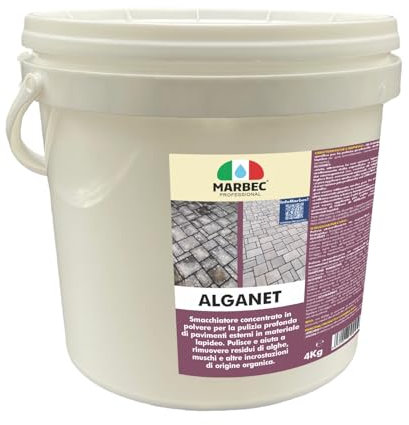 MARBEC ALGANET 4KG Detergente per la rimozione di annerimenti e incrostazioni biologiche su pavimenti e rivestimenti