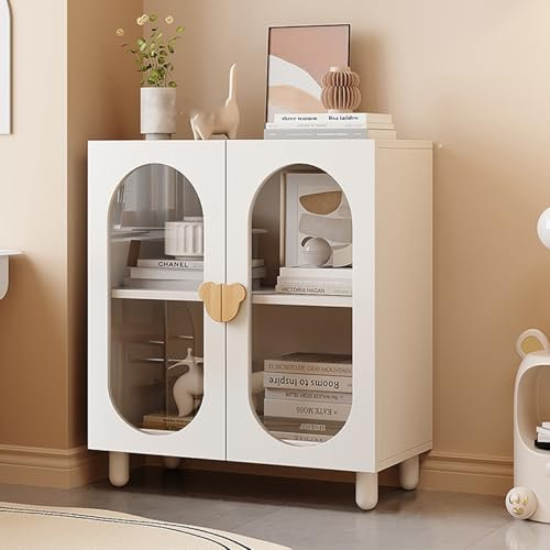 Glasvitrine mit Bücherregal und Aufbewahrung, ideale China-Vitrine für Ess- und Wohnzimmer, Vitrine Curio Schrank für Sammlerstücke