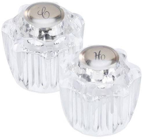 ETHZZLE Wasserhahn Ersatzgriff Kunststoff 2 Stück Für Warm Und Kaltwasser Badarmaturen Universell Duschgriff Mit Sicherem Halt Einfache Montage