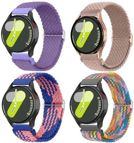 chinbersky 20mm Nylon Geflochtenes Armband Kompatibel mit Samsung Galaxy Watch 4/5/6/7/FE 40mm 44mm Armband/5 Pro/Watch 4&6 Classic/Active 2 40mm 44mm/Watch3 41mm/Gear Sport/Gear S2 Classic