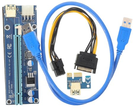 Pcie zu Pci Adapter 1x 16 Stück mit Verlängerungskabel | Kupfer, Stabile Verbindung, High Speed Übertragung, Plug And Play Design
