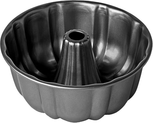 Notcilgias Gugelhupfform 24 cm, Backform für Gugelhupf aus Karbonstahl, antihaftbeschichtet, gleichmäßige Bräunung, robust und langlebig, geeignet für Kuchen und Desserts (1 davon)