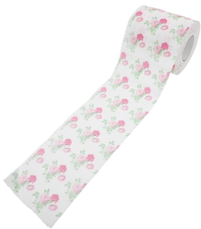 Bedrucktes Klopapier Rose 1 Stück, Holzstoff, Einweg Papierrolle