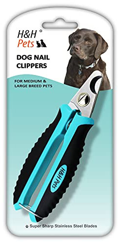 H&H Pets Nail Clippers Series - for Cats and Dogs - Razor Sharp Blades Sturdy Non Slip Handles - Dog Accessories Professional at Home Grooming - Stainless Steel - Dog Nail Trimmers - M (Sm-M Dogs)