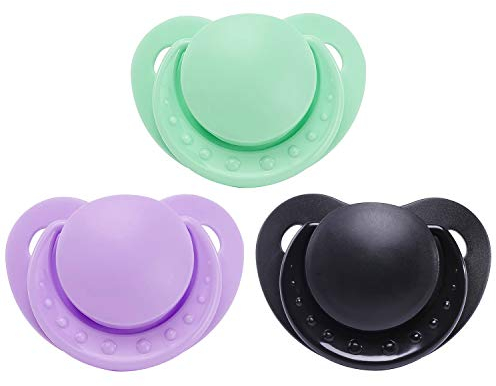 LittleForBig Schnuller in Erwachsenengröße 3 Paci Pack-Schwarz Grün Lila
