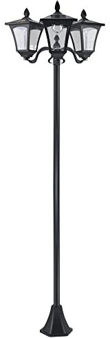 Outsunny Lampada da Giardino Solare 3 LED Lampada da Terra Esterno Classico IP44 51.5×47×182.5cm