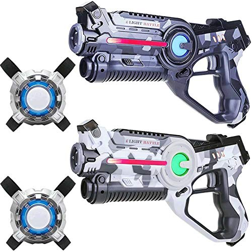 Light Battle Active Lasertag für zuhause - 2X laserpistole (camo weiß, camo grau) + 2 Weste - LBAPV22267