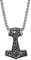 OIDEA Collana Catena con Pendente Ciondolo Martello di Thor in Acciaio Inox Uomo Argento