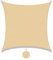 SUNNY GUARD Toldo Vela de Sombra Impermeable 2x2m Rectangular a Prueba de Viento protección UV para Patio,Jardín, Exteriores, Terraza, Color Arena