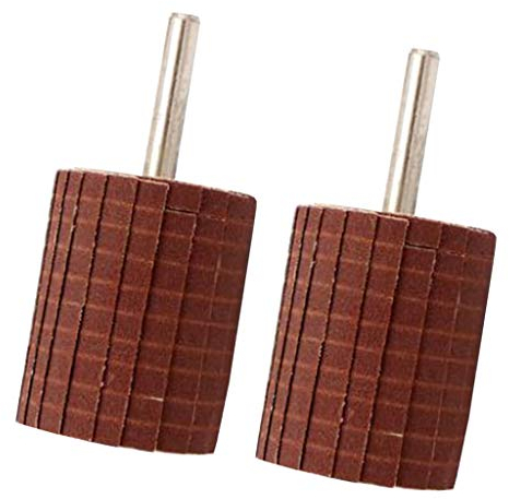 Baoblaze 2x Zylinderförmiger Schleifmopp Lamellenschleifer Fächerschleifer Schleifwalzen 400er-Körnung 6mm Schaft