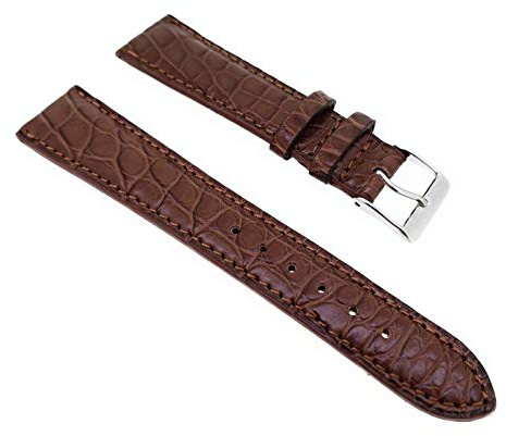Sandtuhr echt Kroko Uhrenarmband 19mm braun Deutscher Hersteller