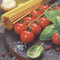 linoows Servietten 20 Stück, Dolce Vita mit Spaghetti, Tomaten und Kräutern 33x33 cm