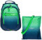 2 Teile Set ELEPHANT Schulrucksack Hero Signature Rucksack + Turnbeutel Attach Bag (Cube Green Blue)