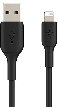Belkin Lightning-Kabel (Boost Charge Lightning-/USB-Kabel für iPhone, iPad, AirPods) MFi-zertifiziertes iPhone-Ladekabel (Schwarz, 1 m) – 2er-Pack