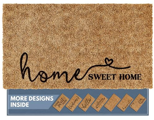 Barnyard Designs Zerbino con scritta in inglese Home Sweet Home, tappeto antiscivolo per interni ed esterni, tappetino di benvenuto per porta d'ingresso esterno, ingresso per casa, decorazione per