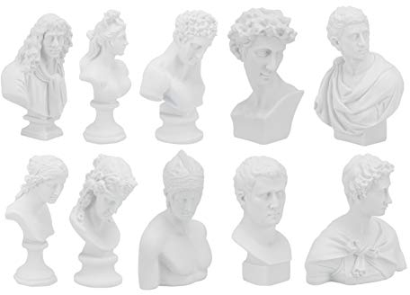 HEMOTON 10Pcs Greco David Statua David Gesso Figurine Famoso Sculture in Gesso Ritratti Disegno Sussidio Didattico per La Decorazione Domestica