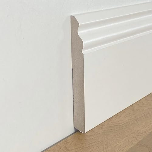 100.8ml di BATTISCOPA ZOCCOLINO DUCALE in FIBRA DI LEGNO COMPATTA 120X15 BIANCO