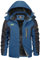 KEFITEVD Skijacke Herren Winter Wasserdicht Winterjacke Warme Jacke Gefüttert Winddicht Windjacke Outdoor Ski Jacke Männer Fleecejacke Dunkelblau S