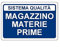 CARTELLO SEGNALETICO - Magazzino Materie Prime - Con Adesivo in Vinile e Pannello in Forex (Adesivo)