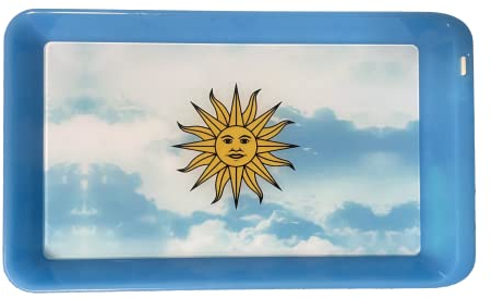 LED Rolling Tray “Sun Face in Clouds” 9.5” x 5.75 Lights 7 Colors - Tray God