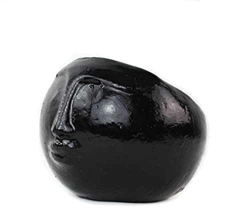 mitienda mit Liebe gemacht Blumentopf aus Ton Gesicht S schwarz aus Mexiko Pflanztopf Handmade Gartendeko Blumenkübel