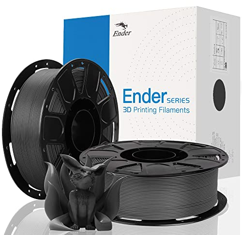 Offizielles Creality Ender PLA-Filament, 1,75 mm, 2 kg, schwarz, 3D-Drucker-Filament, kein Verheddern, starke Bindung und Überhangleistung, Maßgenauigkeit +/- 0,02 mm, 2 kg/Spule