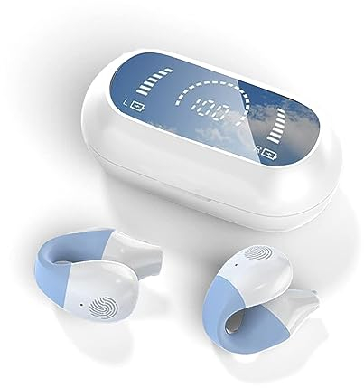 Open Ear Sportkopfhörer Luftleitung Knochenschall Kopfhörer kabellos Bluetooth mit Mic wasserdicht Wireless Earbuds mit Ohrbügel bequem für Sport Joggen Laufen Fahren Gym Ohrhörer mit Ohrhaken