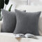 Madizz 2er Set Boho Gestreifte Kissenbezüge Weicher Kord Dekorativer Kissenbezug für Schlafzimmer Sofa Kissenhülle Grau 55 x 55 cm
