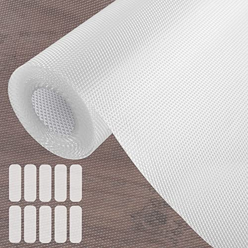 Kitchen Cupboard Liner for Kitchen Cabinets, 50cm×500cm Clear Shelf Liners | EVA Non-Adhesive Waterproof Washable Kitchen Cupboard Liner with 50 Pcs Double-sided Tape for Drawers Cabinets Shoe Cabinets