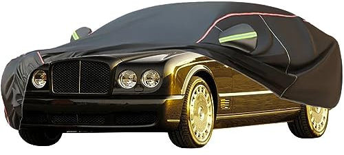 WOLWES Autoabdeckung Geeignet Für Bentley Brooklands 1990-2009,wasserdichte,Wind-,Regen- Und UV-beständige Autoabdeckung Aus Oxford-Gewebe,Mit Seitentür-Reißverschluss (Color : Black)
