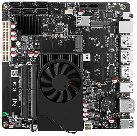 6 x SATA Storage Server NAS Motherboard 6 Bay, Intel Celeron J6413, 2 x 2.5GbE I226-V, 2.5GbE RTL8125BG, DP, HDMI, PCIe x1 Expansion, Mini ITX 17 x 17cm, with Baffle, 24+4 ATX Power, HUNSN ZJM01